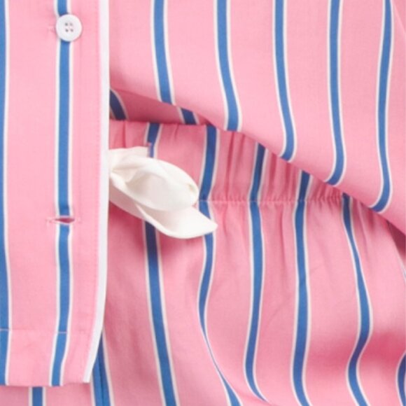 KATIE KIME 2pc Cotton Blend Tailored Striped Short Sleeve Pajama Set - Picture 4 of 4